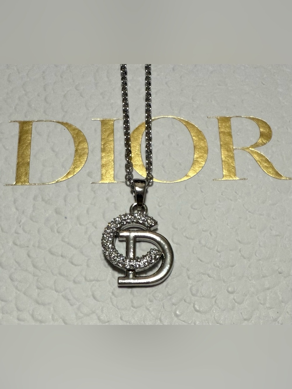 Elegant CD Initial Pendant Necklace Stainless Steel